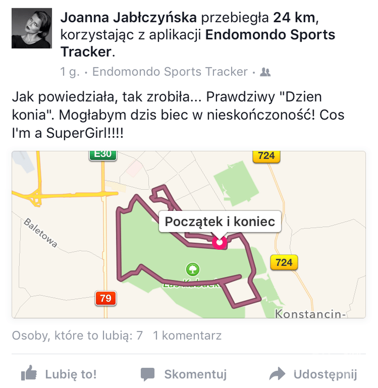 Joanna Jabłczyńska udostępnia trasę biegu