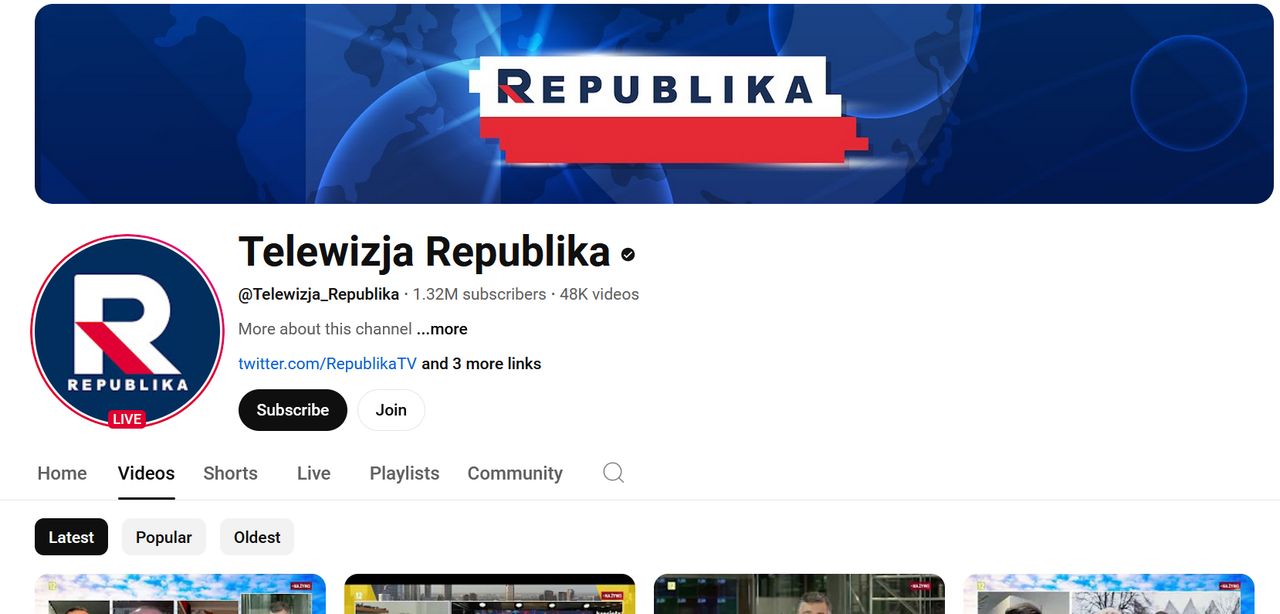 Kanał Republiki na YouTubie