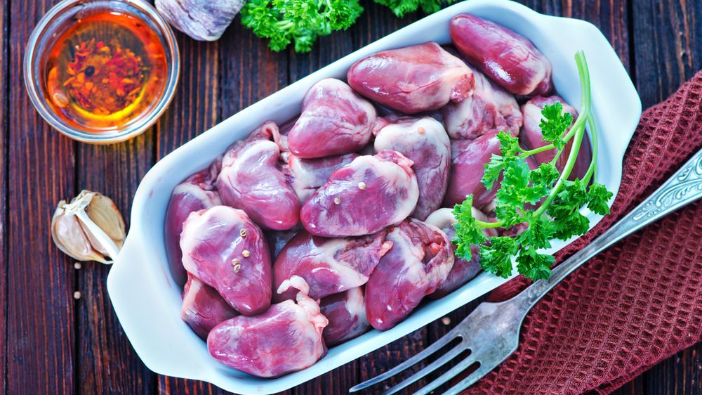 Surowe serca drobiowe