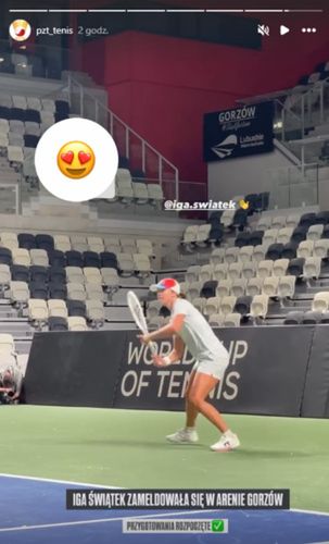 Na zdjęciu: Iga Świątek podczas treningu
