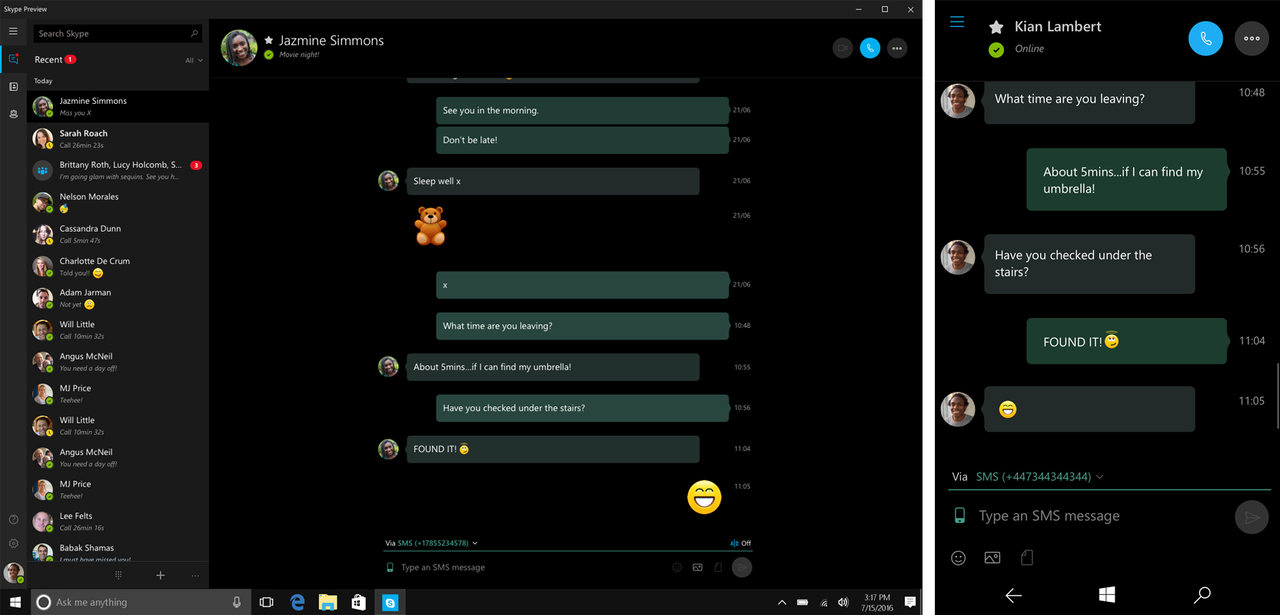 Skype Preview w końcu pozwala przekazywać SMS-y z komputera