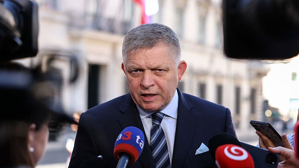 Slovak Prime Minister Robert Fico in Rome
Robert Fico, Slovakia's prime minister, speaks to members of the media in Rome, Italy, on Tuesday, June 3, 2025. Fico has emerged as one of the EU's most vocal critics of sanctions against Russia, arguing they often harm Europe more. Photographer: Alessia Pierdomenico/Bloomberg via Getty Images
Bloomberg
emea, e.u., eu, european, rome, euro members, italian, government news, business news
