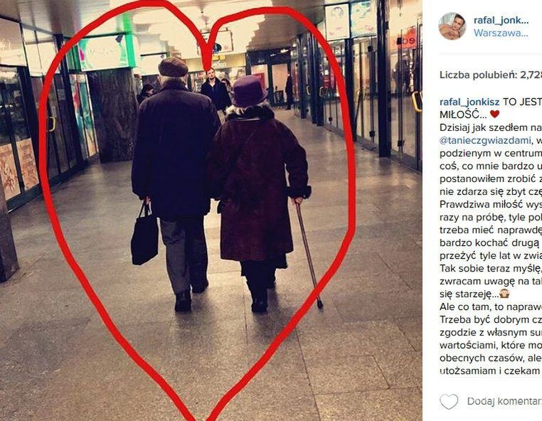 Rafał Jonkisz sfotografował zakochaną parę w centrum Warszawy