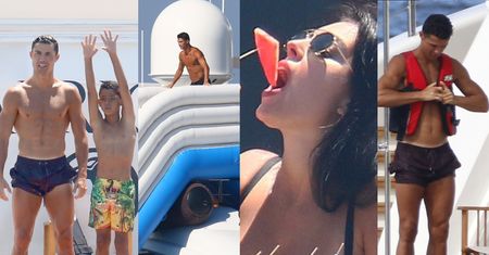 Cristiano Ronaldo, jego boskie ciało, ukochana i syn bawią się na jachcie we Francji (ZDJĘCIA)