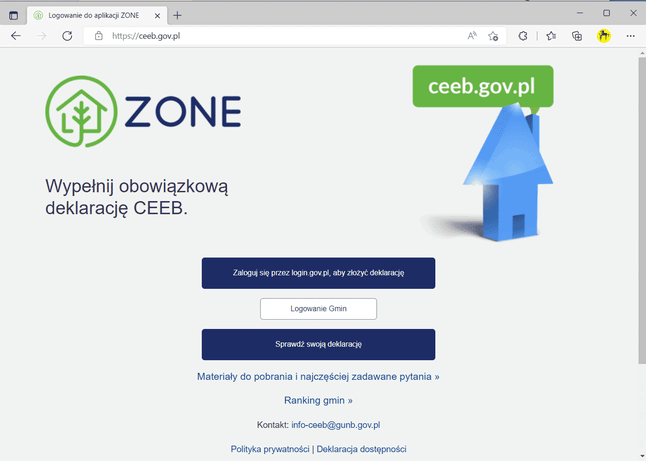 Logowanie do platformy ZONE