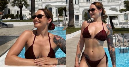Ewelina Lisowska prezentuje zgrabną sylwetkę nad basenem. W oczy rzucają się GIGANTYCZNE tatuaże (ZDJĘCIA)