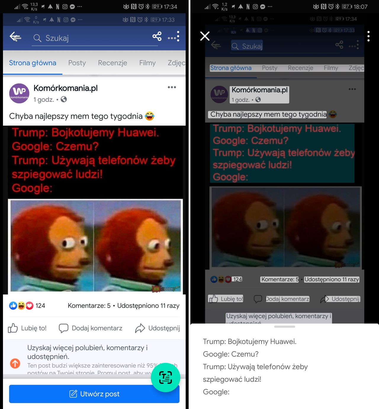 Firefox ScreenshotGo ma funkcję OCR