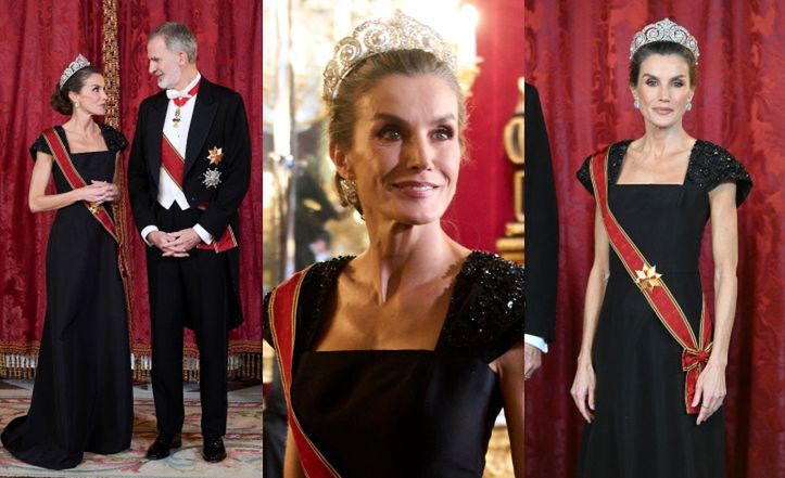 Królowa Letizia zadaje szyku na uroczystej kolacji