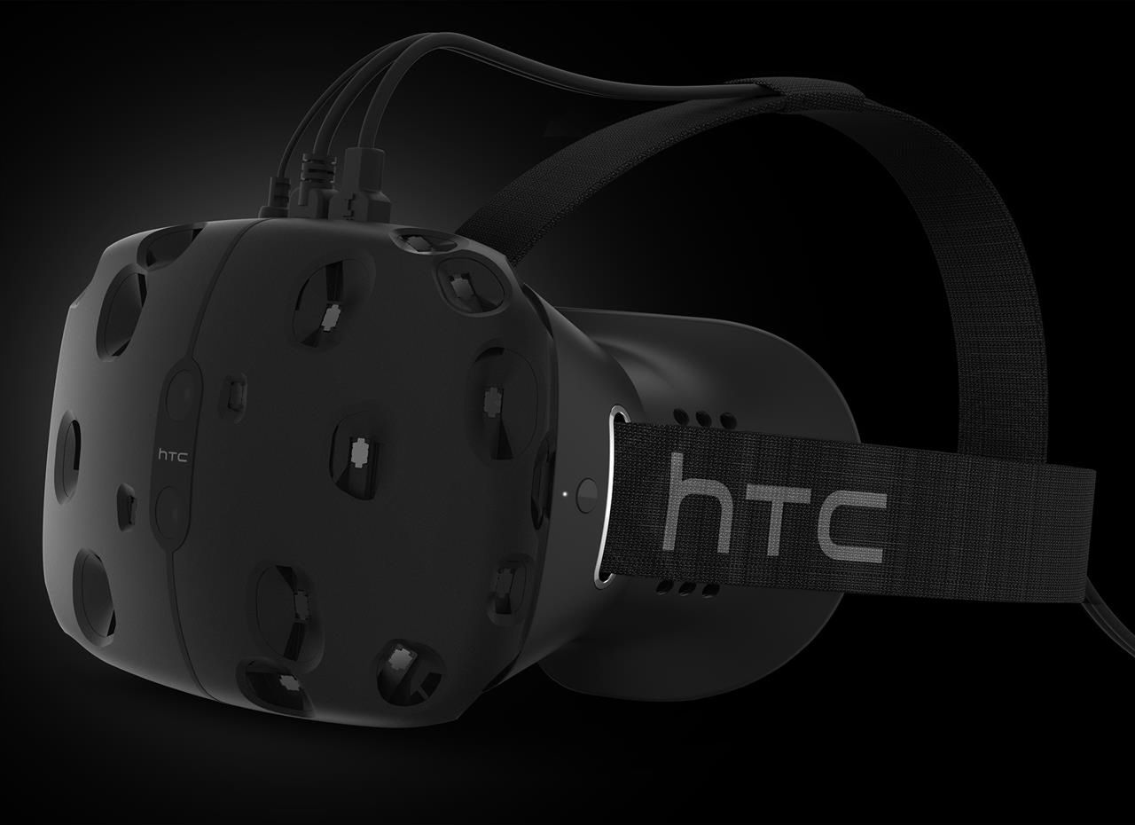 Gogle HTC Vive, nad którymi siedzi Valve