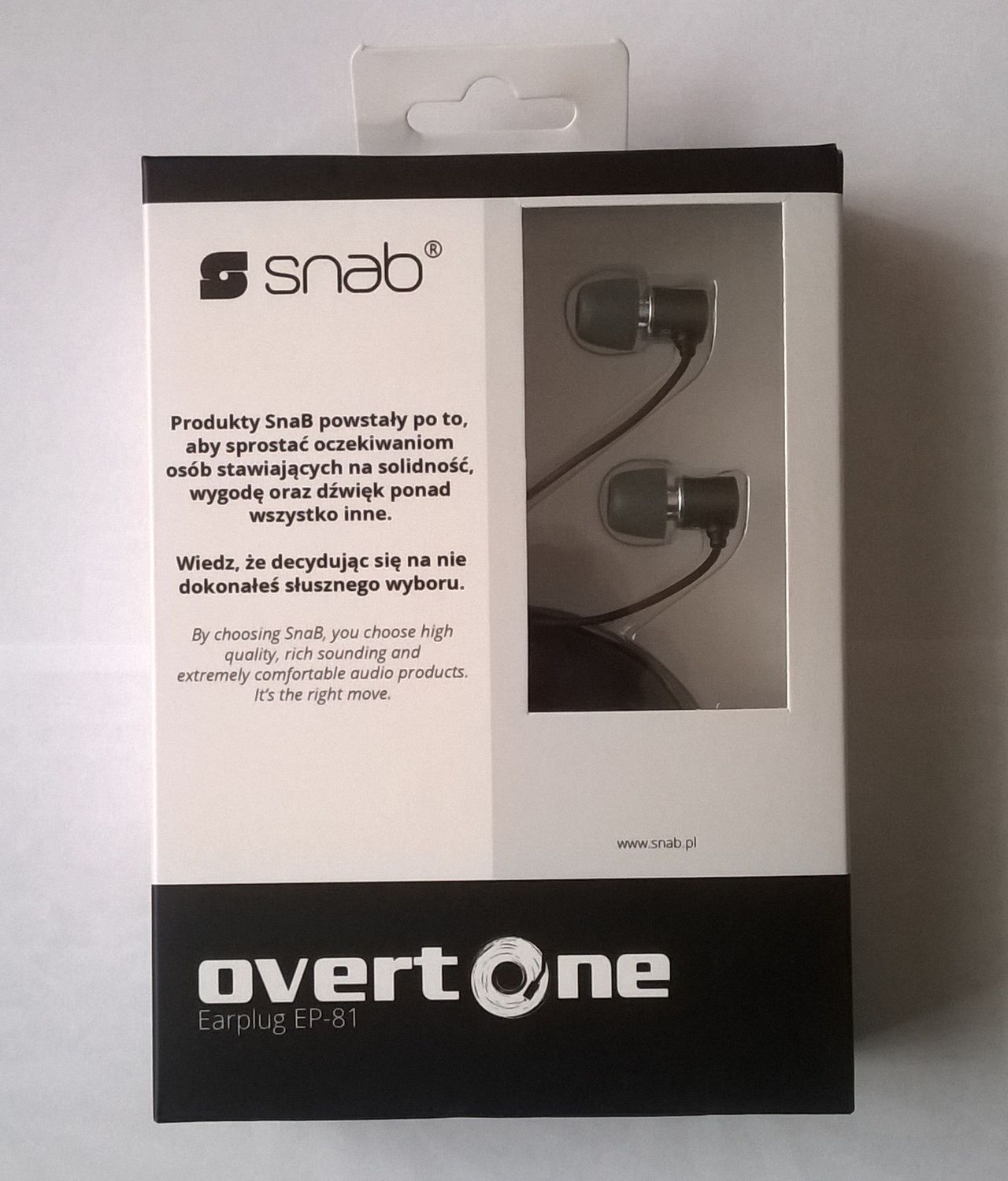 Recenzja słuchawek SnaB OverTone Earplug EP-81 - Dobry dźwięk i wykonanie za małą cenę.