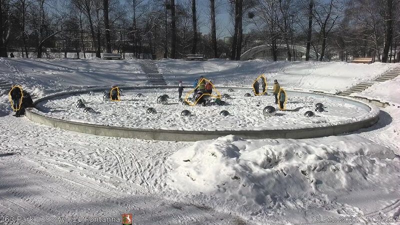 Zapis miejskiego monitoringu na fontannę w Parku Ludowym | fot. Miasto Lublin
