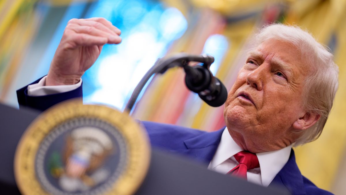 WASHINGTON, DC - MAY 28: U.S. President Donald Trump speaks during a swearing in ceremony for U.S. Attorney for Washington, D.C. Jeanine Pirro in the Oval Office of the White House on May 28, 2025 in Washington, DC. Trump has announced Pirro, a former Fox News personality, judge, prosecutor, and politician, after losing support in the Senate for his first choice, Ed Martin, over his views on the January 6, 2021 attack on the U.S. Capitol. (Photo by Andrew Harnik/Getty Images)