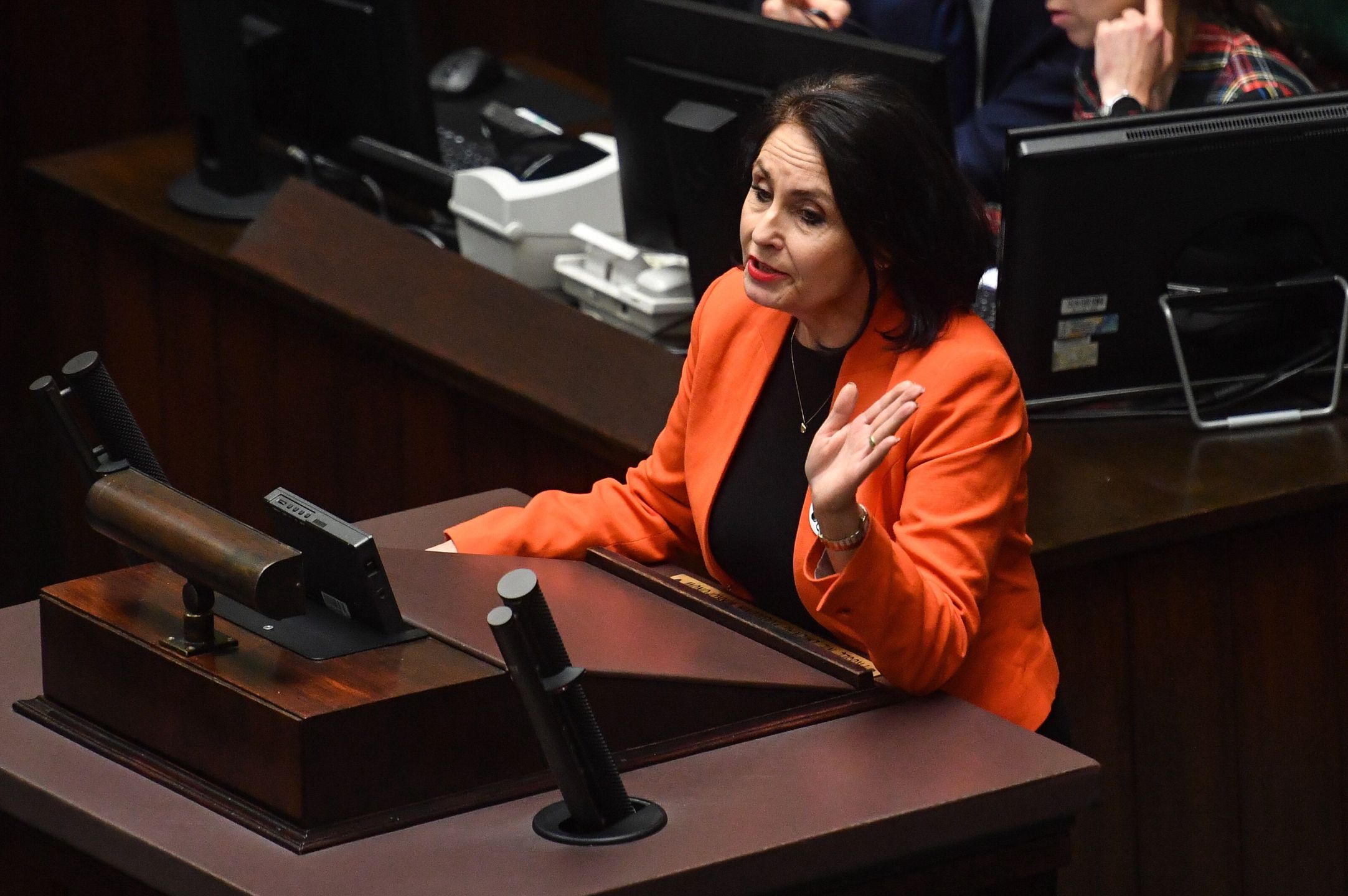 Agnieszka Wojciechowska van Heukelom
Warszawa, 17.01.2024. Pos�anka PiS Agnieszka Wojciechowska van Heukelom na sali obrad Sejmu w Warszawie, 17 bm. Sejm uchyli� immunitet pos�owi Konfederacji Grzegorzowi Braunowi. (aldg) PAP/Piotr Nowak
Piotr Nowak
10 10., polityk, polityka, posiedzenie, sala obrad, sala plenarna, sejm, sejmu, szef rm, szef rz�du, X kadencja, X kadencji, 2 2. posiedzenie posiedzenia
