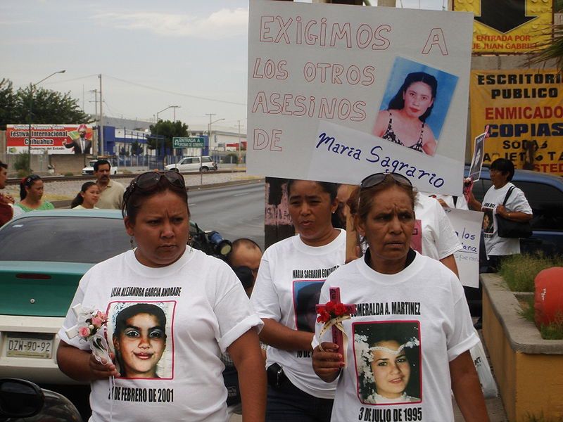 Manifestacja rodzin kobiet zamordowanych w Ciudad Juarez