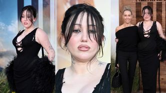 Noah Cyrus i jej ściśnięty gorsetem biust pozdrawiają z filmowej premiery. Wpadła też mama 26-latki (ZDJĘCIA)