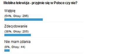 Podsumowanie ankiety "Mobilna telewizja - przyjmie się czy nie?"