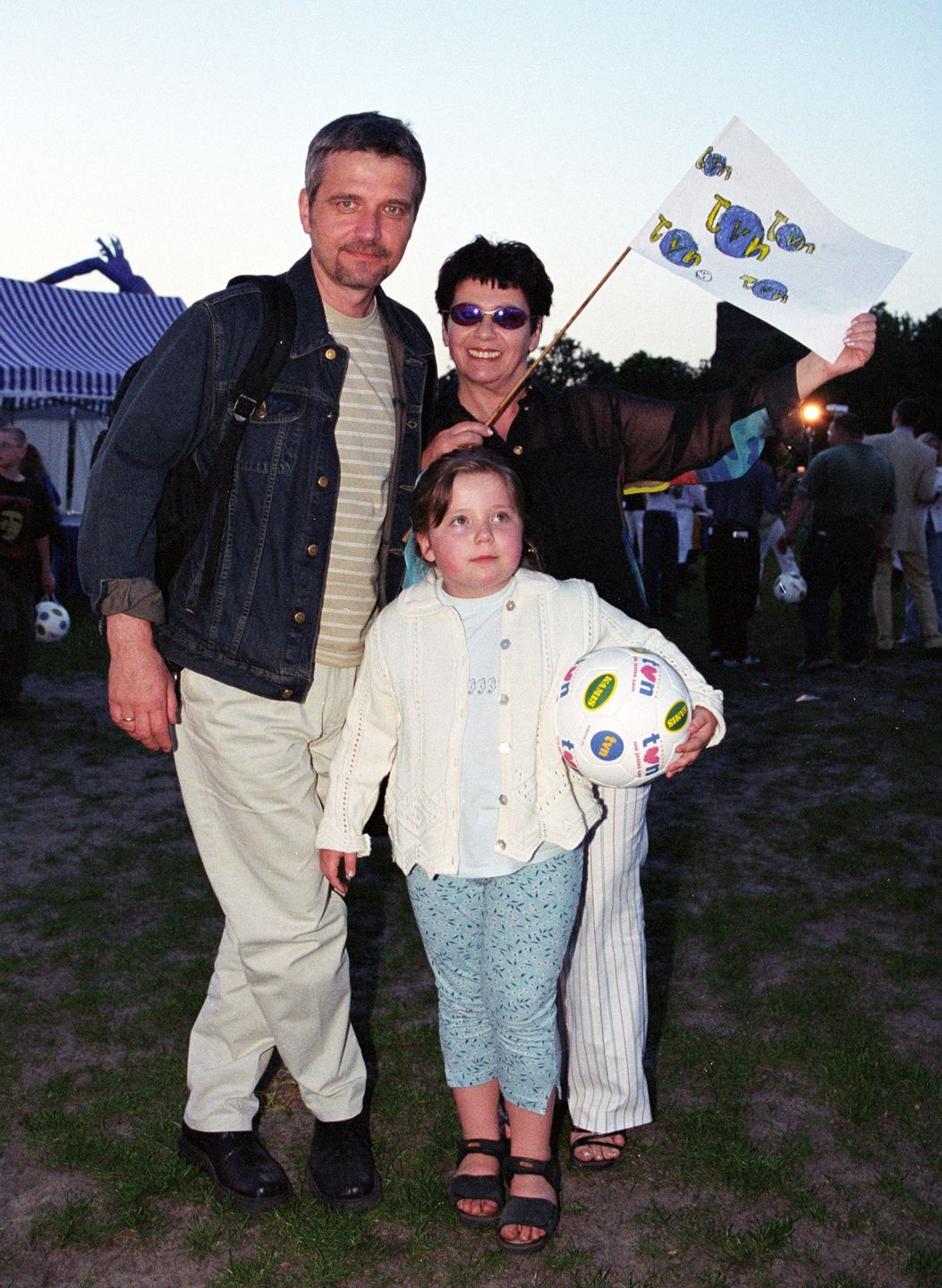 Ewa Bem z drugim mężem i córką Gabrysią w 2002 r.