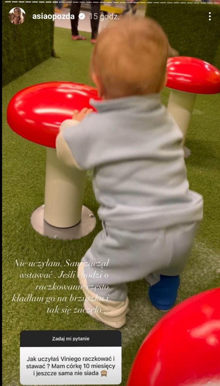 Wspomniała, kiedy synek zaczął stawać na nóżkach. 