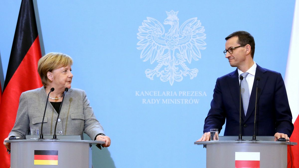 Kanclerz Niemiec Angela Merkel i premier Mateusz Morawiecki