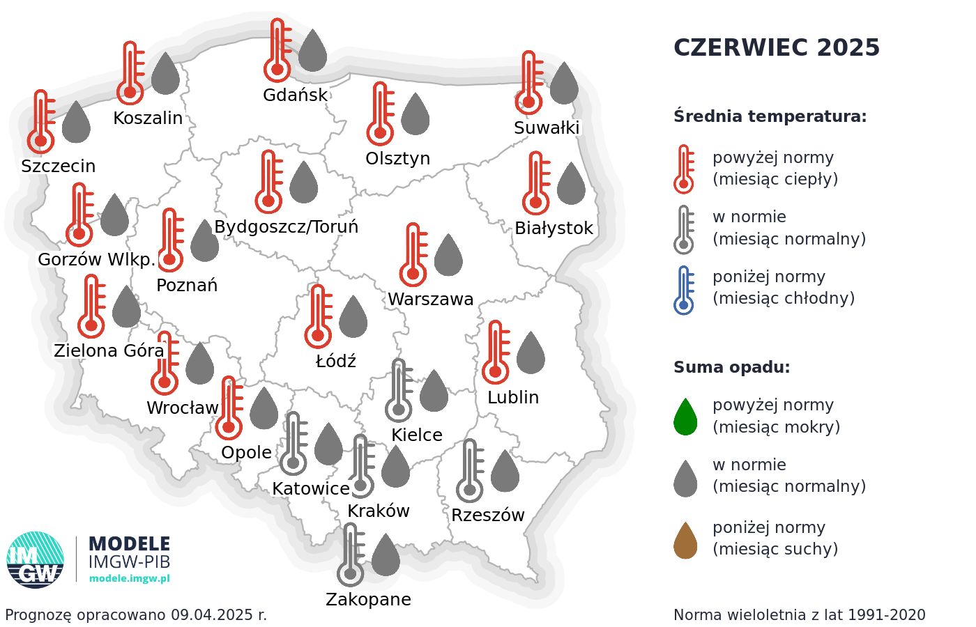 Prognoza długoterminowa na czerwiec.
