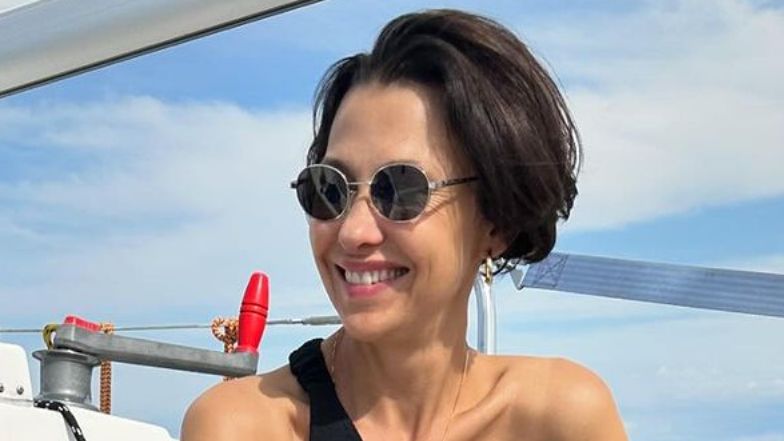 Anna Popek w kostiumie kąpielowym. Tak pracowała w weekend