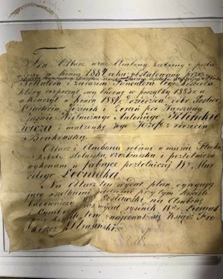 Znalezisko w kościele pw. św. Stanisława Biskupa Męczennika