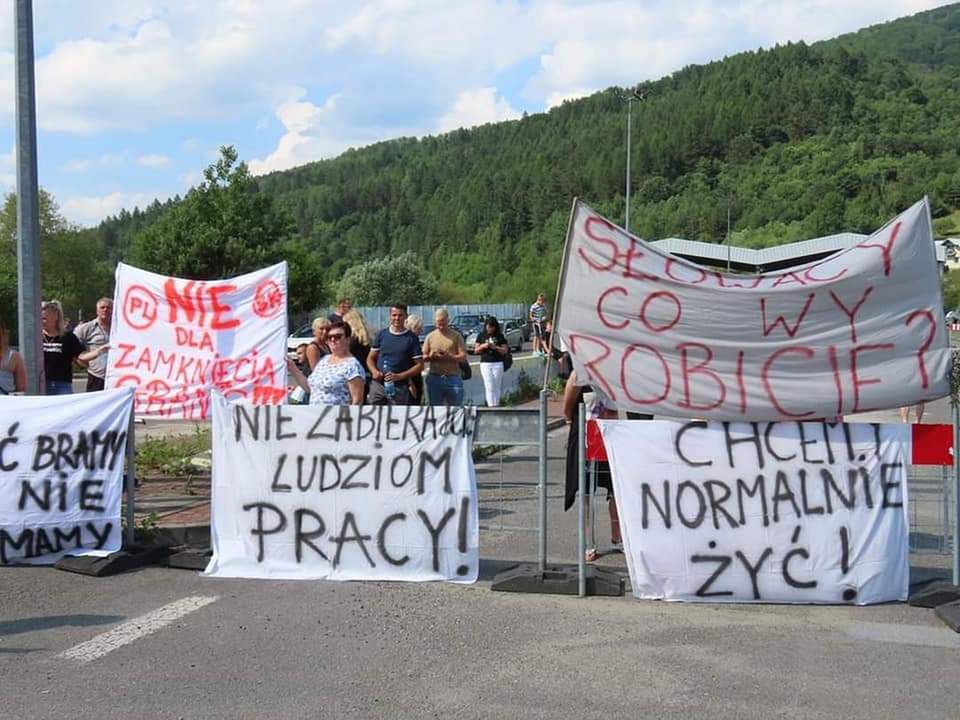 Protest przy granicy polsko-słowackiej