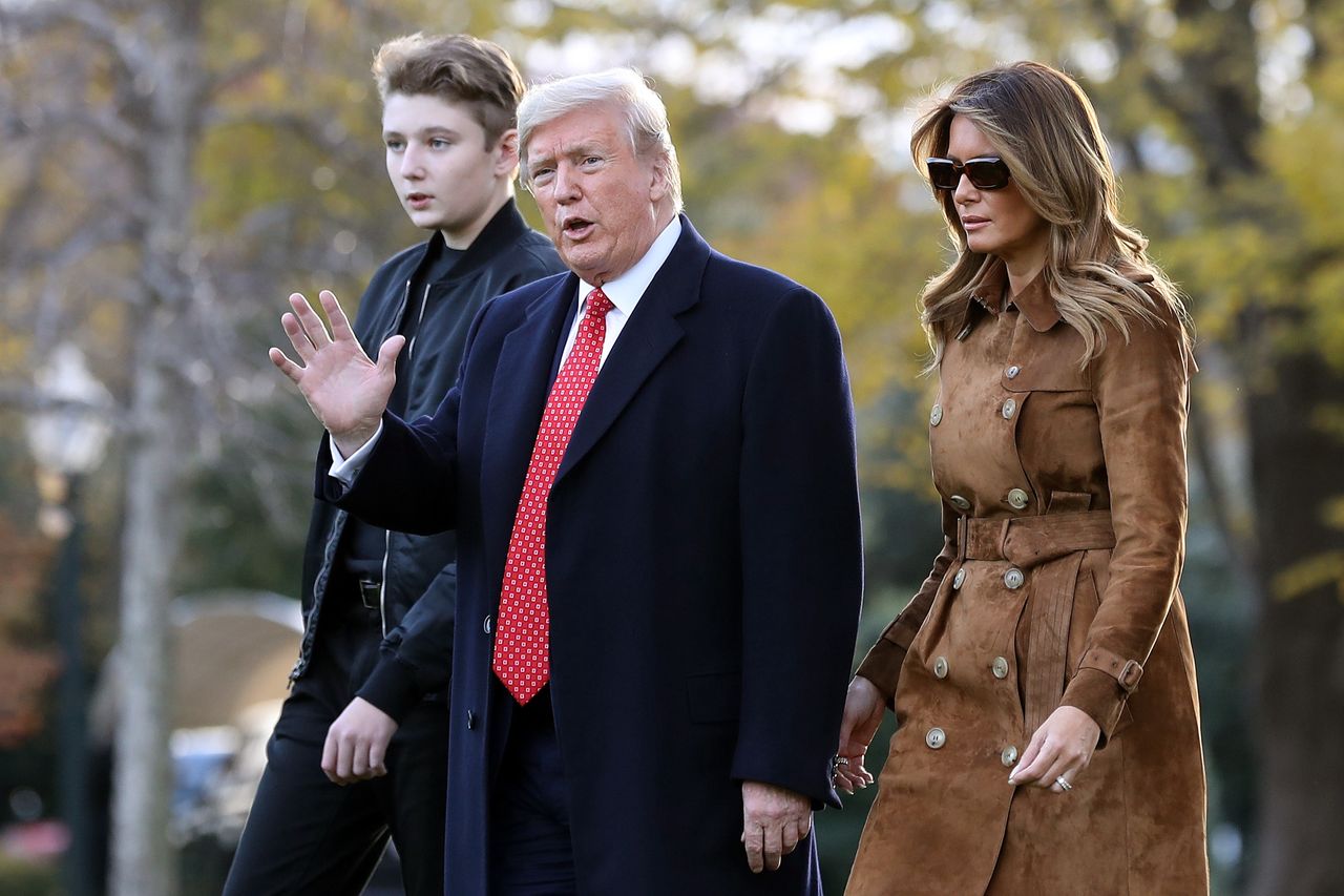 Donald Trump, Melania Trump, and Barron Trump