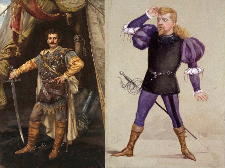 Jan Styka, Portret Jana Reszke w kostiumie Cyda (1887) | Karykatura Jana Reszke © Leslie Ward,, domena publiczna