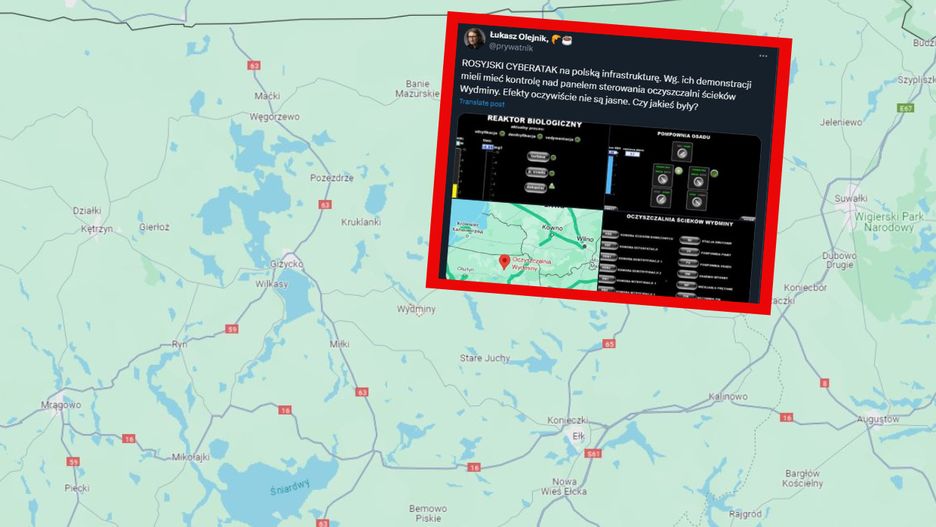 Cyberatak na oczyszczalnie ścieków na Mazurach