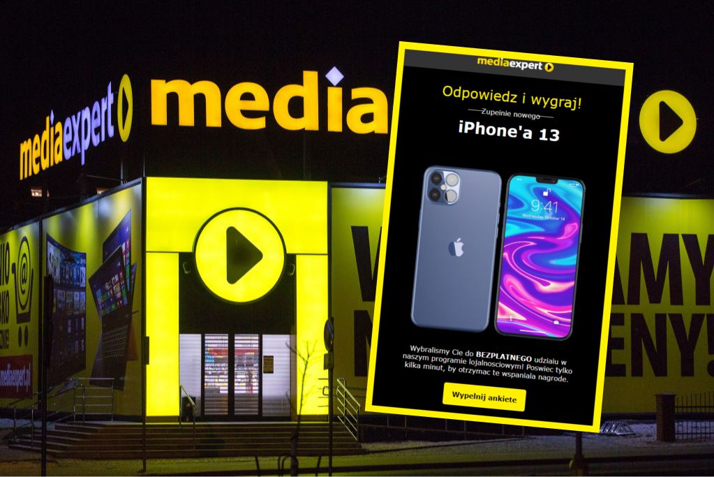 Oszustwo "na Media Expert". Kuszą możliwością wygrania nowego iPhone'a