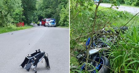 Przewrócił się na motocyklu. Nie żyje 24-latek. Jechał bez uprawnień
