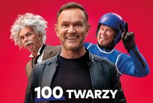 Grafika promująca „100 twarzy Cezarego Pazury w Radiu ZET” 