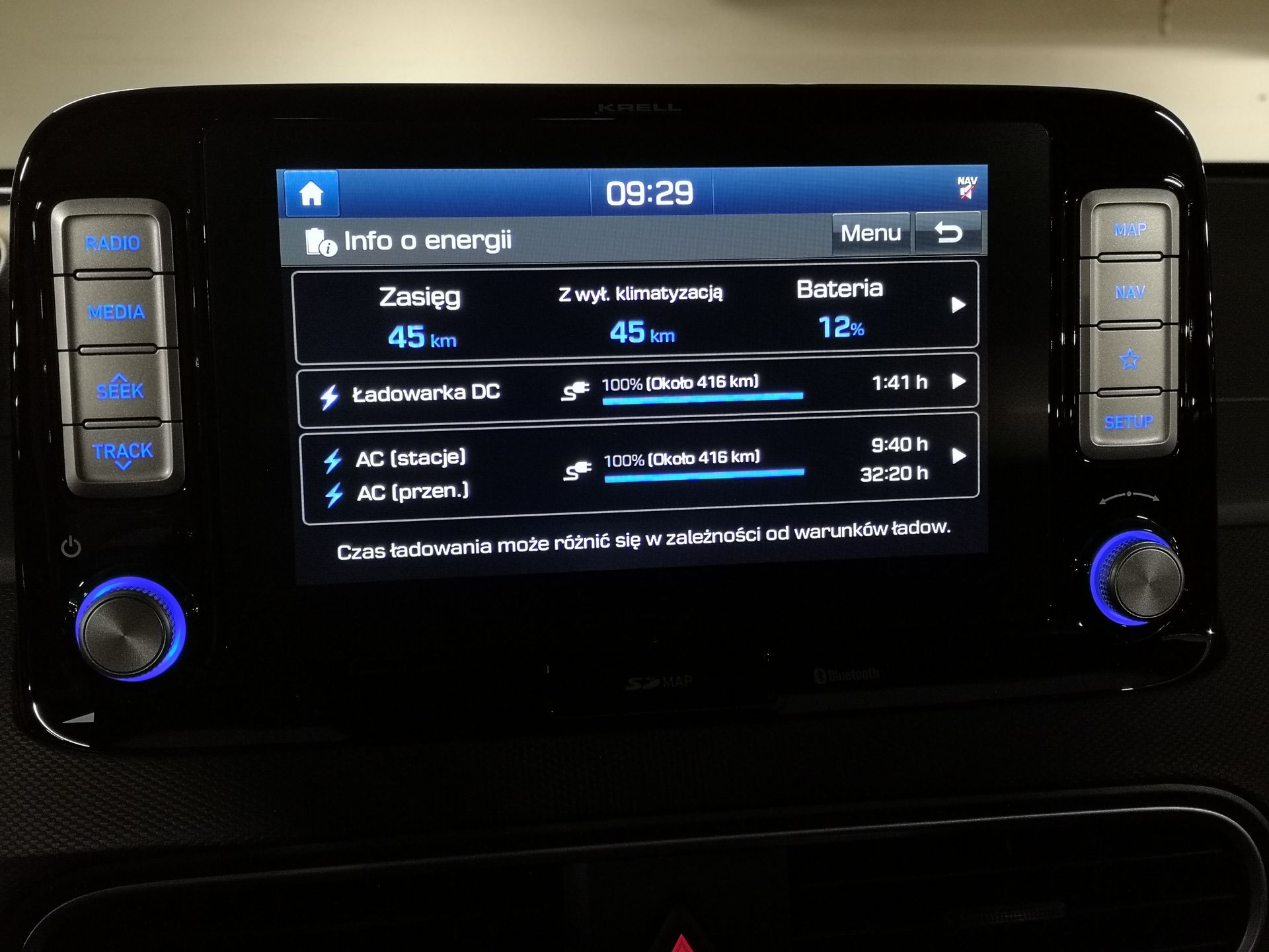 Hyundai Kona Electric: System zarządzania energią oraz audio Krell 8