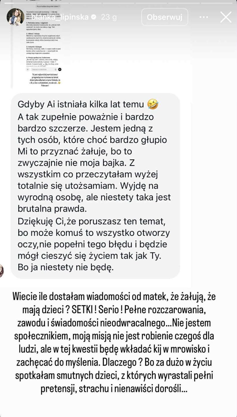 Blanka Lipińska ostro o dzieciach