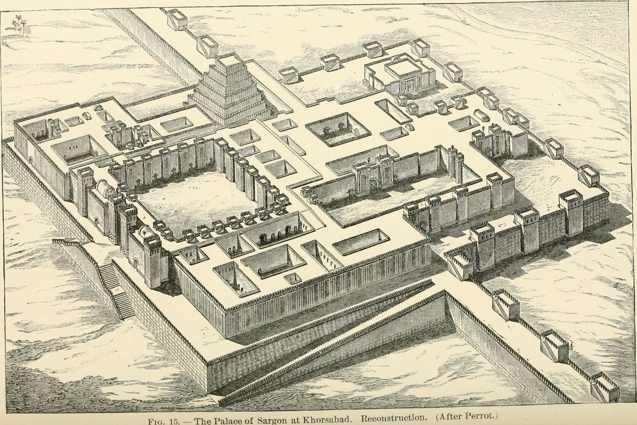 Tak mógł wyglądać pałac króla Sargona w Chorsabadzie, 1905