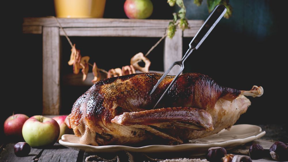 Pieczona gęś domowa (samo mięso)