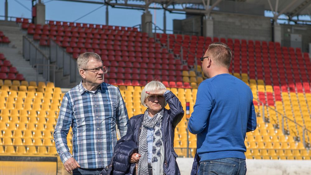 Andrzej Rusko i Krystyna Kloc na Stadionie OIimpijskim