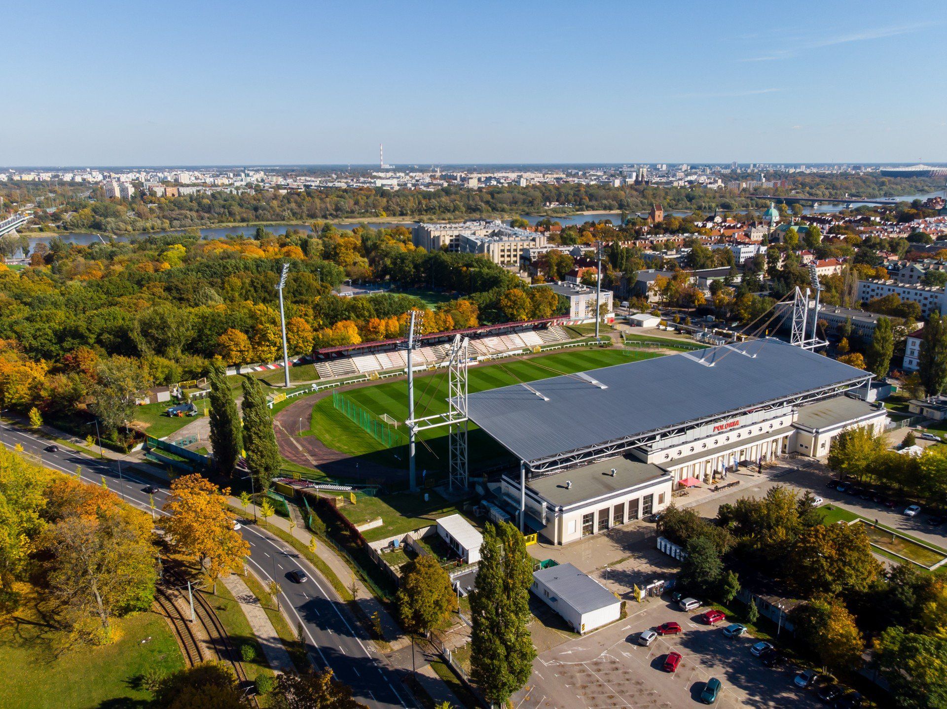 Stadion Polonii Warszawa przy ul. Konwiktorskiej 6 w 2022.