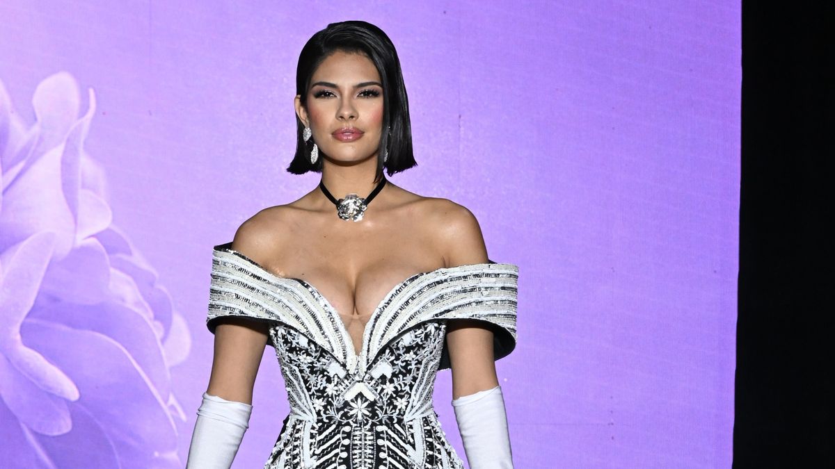 NEW YORK, NEW YORK - FEBRUARY 09: Sheynnis Palacios walks the runway wearing Rian Fernandez during hiTechMODA NYFW Season 11 at The Edison Ballroom on February 09, 2024 in New York City. (Photo by Slaven Vlasic/Getty Images for hiTechMODA)