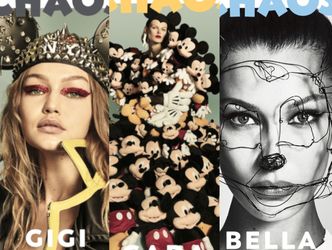 Siostry Hadid przebierają się za Myszkę Miki na okładach "Chaos Magazine"