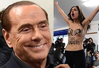 Berlusconi zaatakowany przez... NAGIE PIERSI feministki: "Twój czas minął!" (ZDJĘCIA)