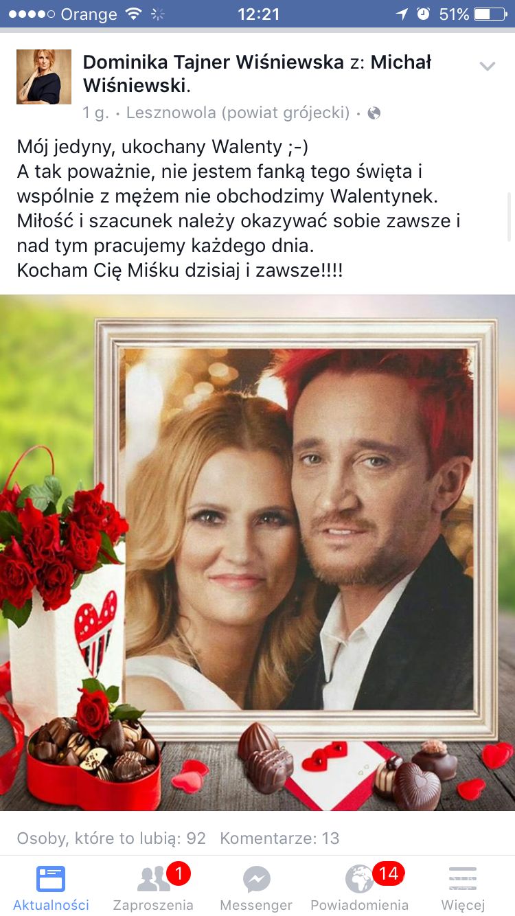 Jak Dominika Tajner i Michał Wiśniewski obchodzą Walentynki?