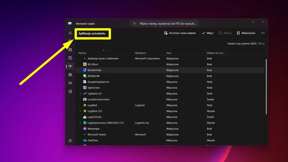 Ustawienia autostartu w Windows 11