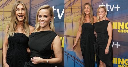 Przyjaciółki Jennifer Aniston i Reese Witherspoon OLŚNIEWAJĄ w czerni na premierze wspólnego serialu