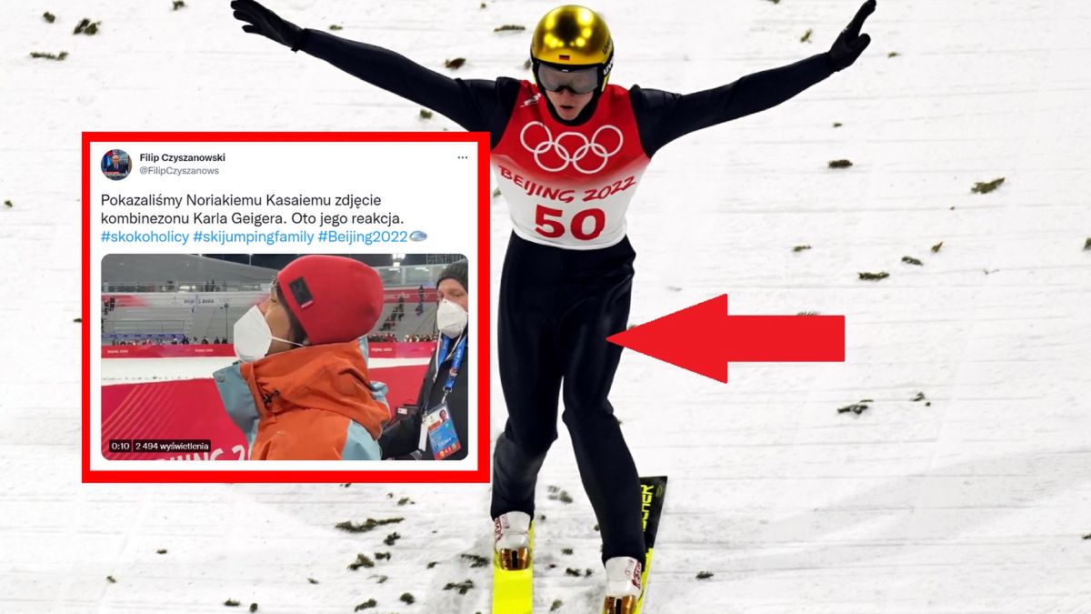 PAP/EPA / Kimimasa Mayama / Karl Geiger na zimowych igrzyskach olimpijskich w Pekinie