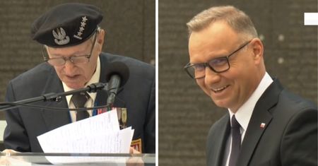 Poruszające sceny podczas przemówienia powstańca. Na pomoc ruszył Duda