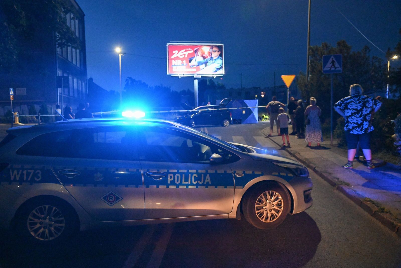 Miejsce śmiertelnego wypadku na skrzyżowaniu ulicy Ofiar Oświęcimia z Cyryla i Metodego w Szczecinie