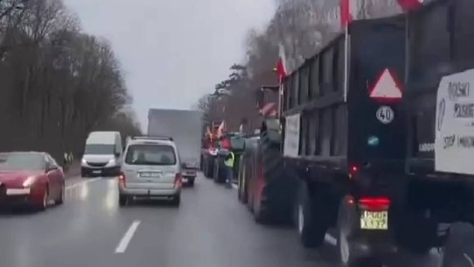 Protesty rolników pod Poznaniem
