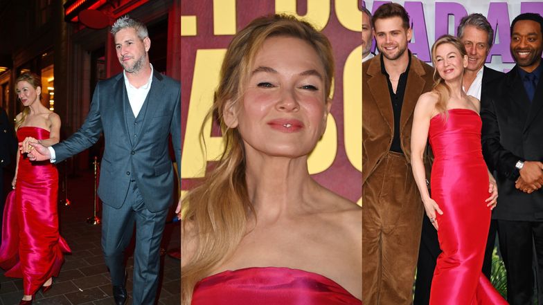 Renée Zellweger lśni na londyńskiej premierze nowej Bridget Jones. Jeden szczegół wywołał lawinę plotek o jej ZARĘCZYNACH z ukochanym